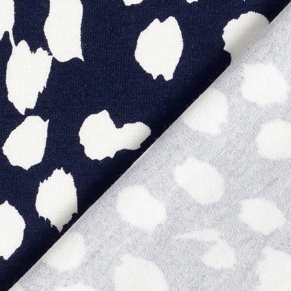 Viskosejersey Leopunkte – marineblau/weiss, image number 4