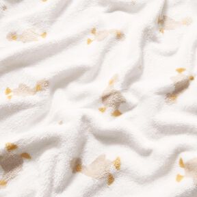 Kuschelfleece kleine Gänse – elfenbein/mandel, 
