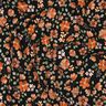 GOTS Baumwolljersey Herbstblumen Digitaldruck – schwarz/pfirsichorange,  thumbnail number 2