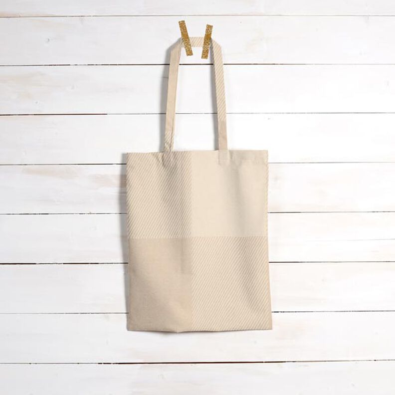 Dekostoff Jacquard Plaid Vichy – beige,  image number 8