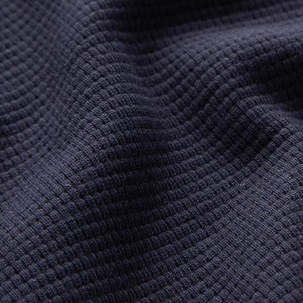 Mini Baumwoll-Waffeljersey Uni – marineblau,  image number 3