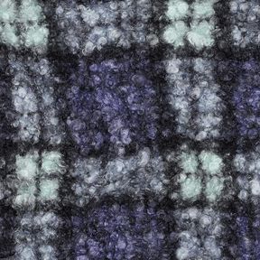 Strick-Bouclé Karo – lila/hellmint, 