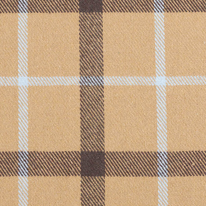 Mantelstoff Baumwoll-Mix großes Karo – beige, image number 1