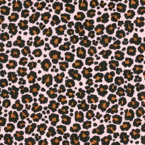 Musselin/ Doppel-Krinkel Gewebe Leo Print – rosé/schwarz, 