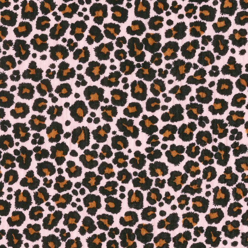 Musselin/ Doppel-Krinkel Gewebe Leo Print – rosé/schwarz, image number 1