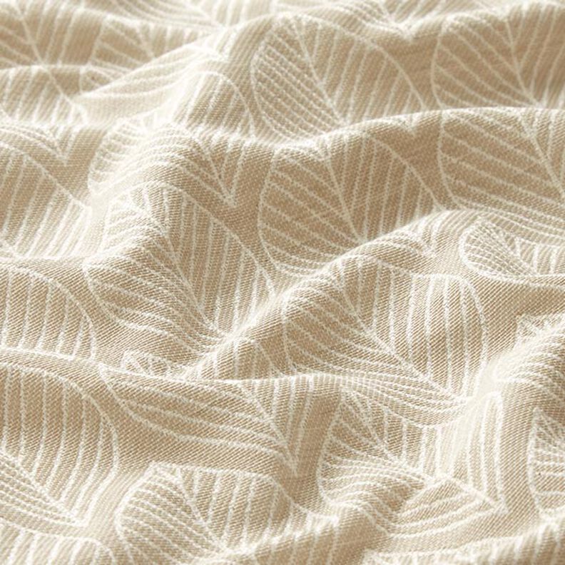 Dekostoff Jacquard Blätter – beige,  image number 2