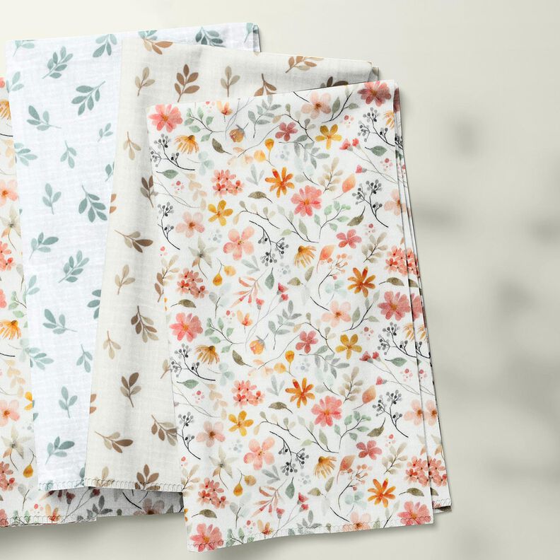 Musselin/ Doppel-Krinkel Gewebe bunte Blumenwiese Digitaldruck | Poppy Fabrics –, image number 7