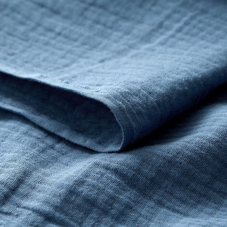 Musselin/ Doppel-Krinkel Gewebe – jeansblau, image number 5