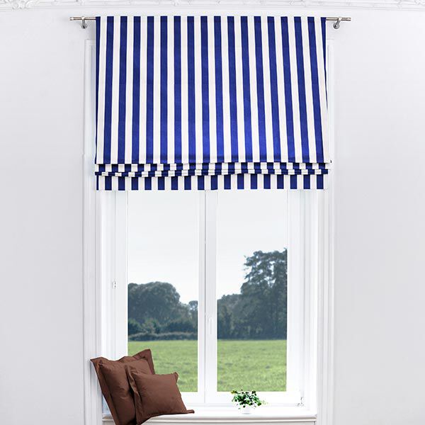 Dekostoff Canvas Streifen – blau/weiss | Reststück 50cm