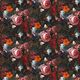 Dekosamt Digitaldruck romantische Blumen – dunkelgrün,  thumbnail number 1