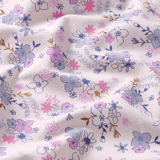 Baumwolljersey Blüten Bouquet – natur, 