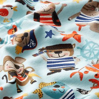 Baumwolljersey Piraten-Tiere  – aquablau, 