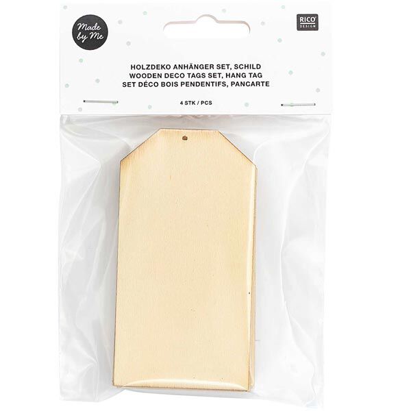 Holzdeko Anhänger Schild Set[ 7-10  x 5-9 cm ] | Rico Design – natur,  image number 2