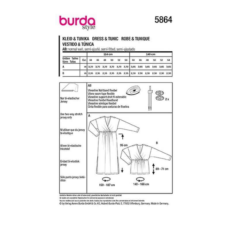 Plus-Size Kleid / Tunika | Burda 5864 | 44-54,  image number 9
