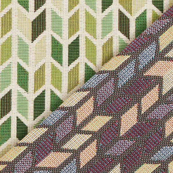Jacquard Gobelin Zickzack – grün | Reststück 50cm