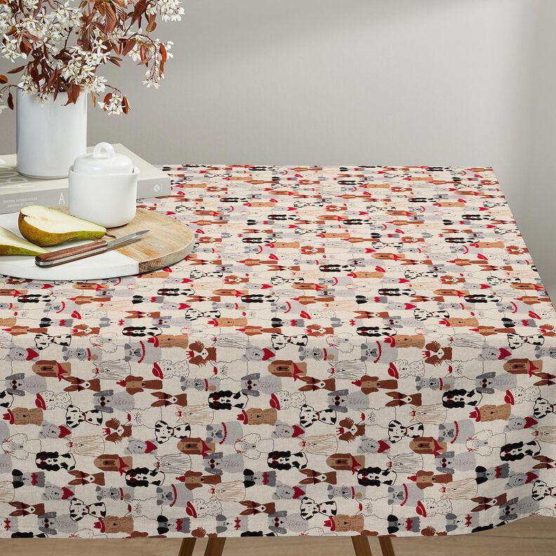 Dekostoff Halbpanama elegante Hunde – natur/grau,  image number 8