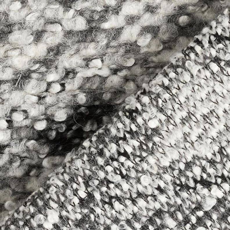 Strick Bouclé Woll-Mix große Rauten – grau,  image number 4