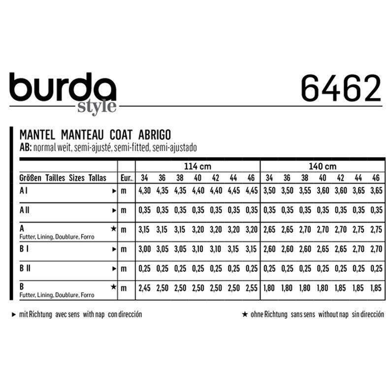 Mantel / Kurzmantel | Burda 6462 | 34-46,  image number 4