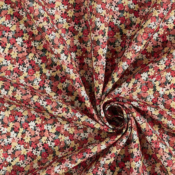 Baumwollstoff Millefleurs – schwarz | Reststück 50cm