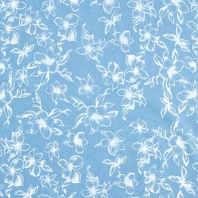 Chambray Sommerblüten – hellblau/wollweiss, 
