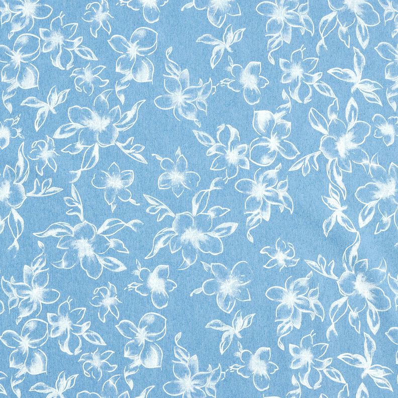 Chambray Sommerblüten – hellblau/wollweiss,  image number 1