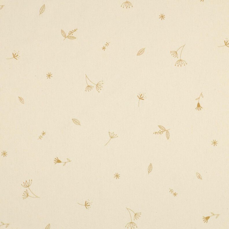 GOTS Baumwolljersey Zweige und Pflanzen | Poppy Fabrics – creme/rehbraun,  image number 1