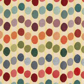 Dekostoff Gobelin Wellenpunkte – hellbeige/blau, 