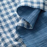 Musselin/ Doppel-Krinkel Gewebe Vichykaros garngefärbt – jeansblau/weiss,  thumbnail number 2