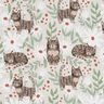 Baumwollstoff Cretonne Katzen in der Blumenwiese – silbergrau,  thumbnail number 1