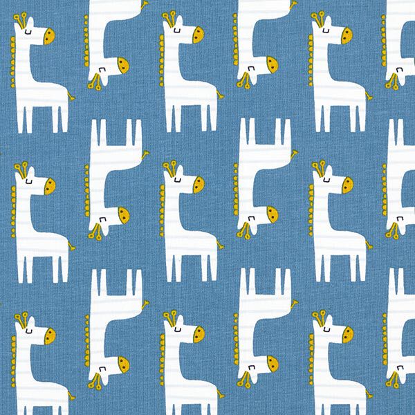 Bio-Baumwolljersey Giraffen – jeansblau – Muster, image number 1