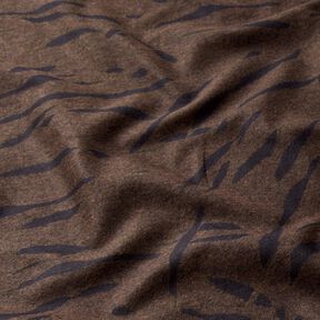 Romanit Jersey angeraut abstrakte Streifen – schwarzbraun, 