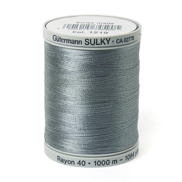 Rayon 40 Maschinenstickfaden (1219) | 1000 m | Gütermann - grau, image number 1