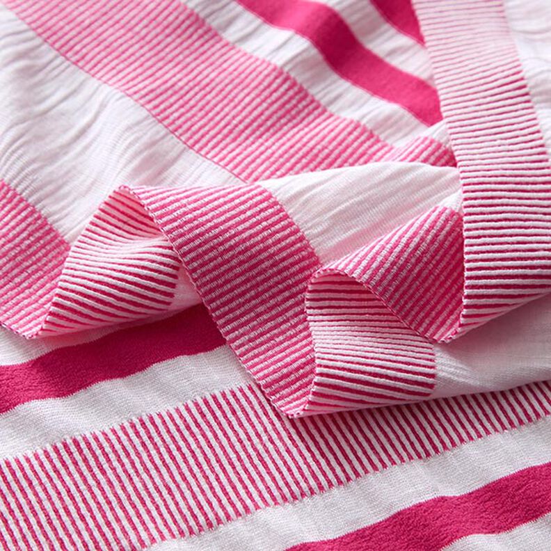 Viskosejersey gecrashed – weiss/pink,  image number 3