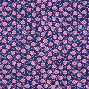 Baumwollpopeline Sommerblümchen | Poppy Fabrics – rosa/indigo, 