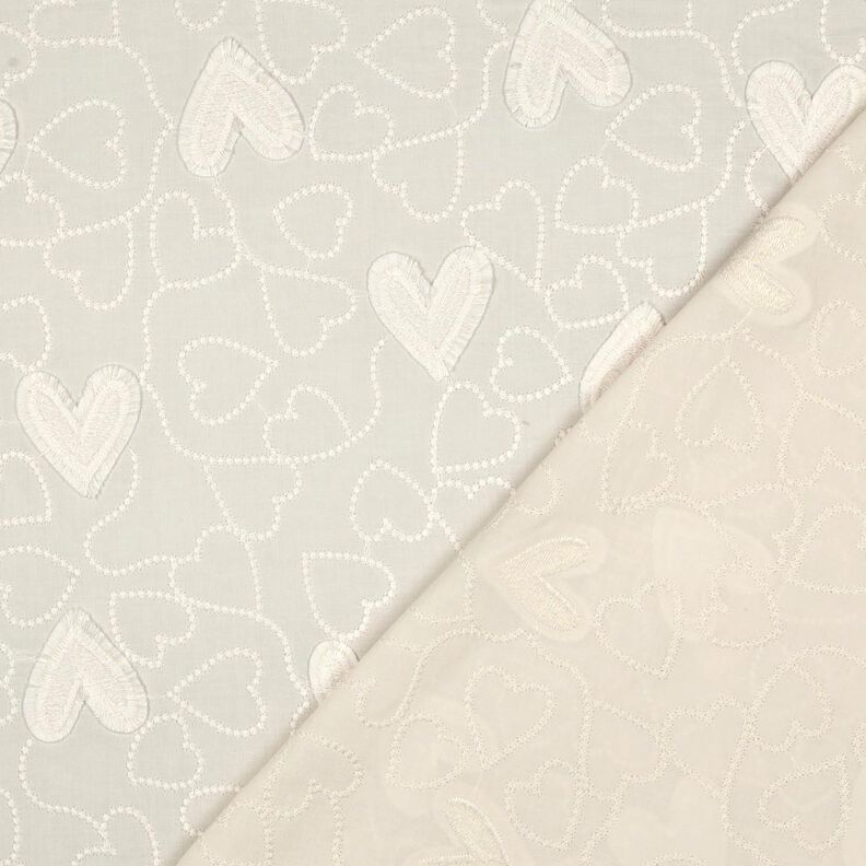 Baumwoll Voile Herzchenstickerei &ndash; weiss,  image number 4