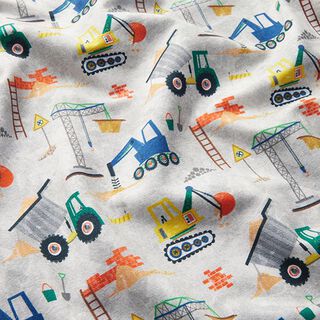 Sweatshirt angeraut digital Baustelle Digitaldruck – silbergrau, 