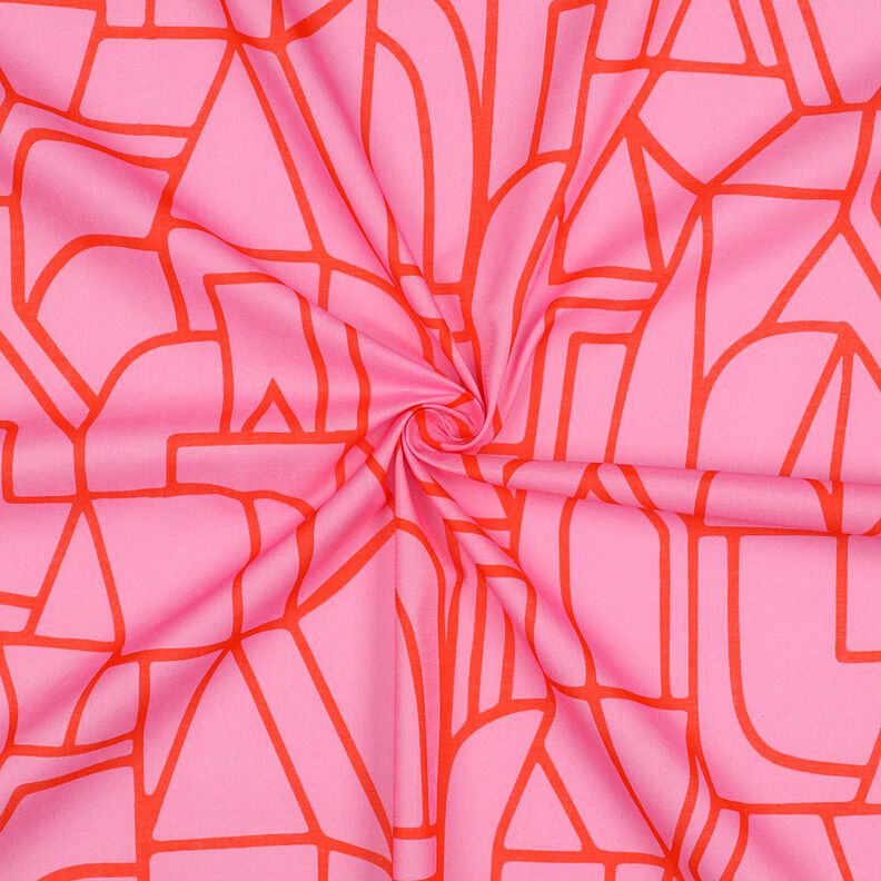 Baumwoll-Voile Town | Nerida Hansen – pastellviolett/feuerrot,  image number 3