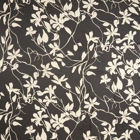 Chiffon Blumen recycelt – schwarz/hellbeige, 