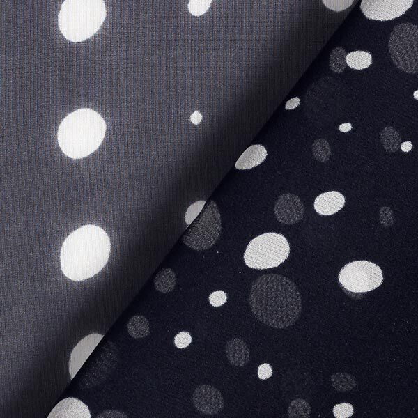 Seiden-Chiffon ungleiche Punkte – navy/weiss, image number 6