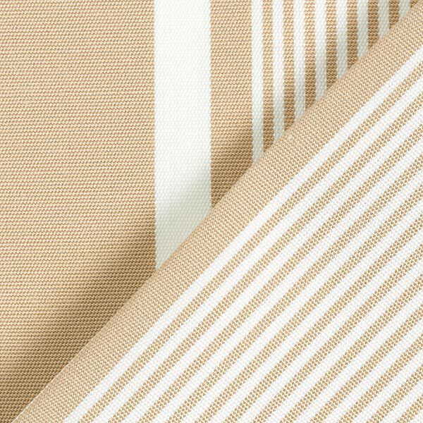 Outdoorstoff Canvas Streifenmix – beige/weiss, image number 5