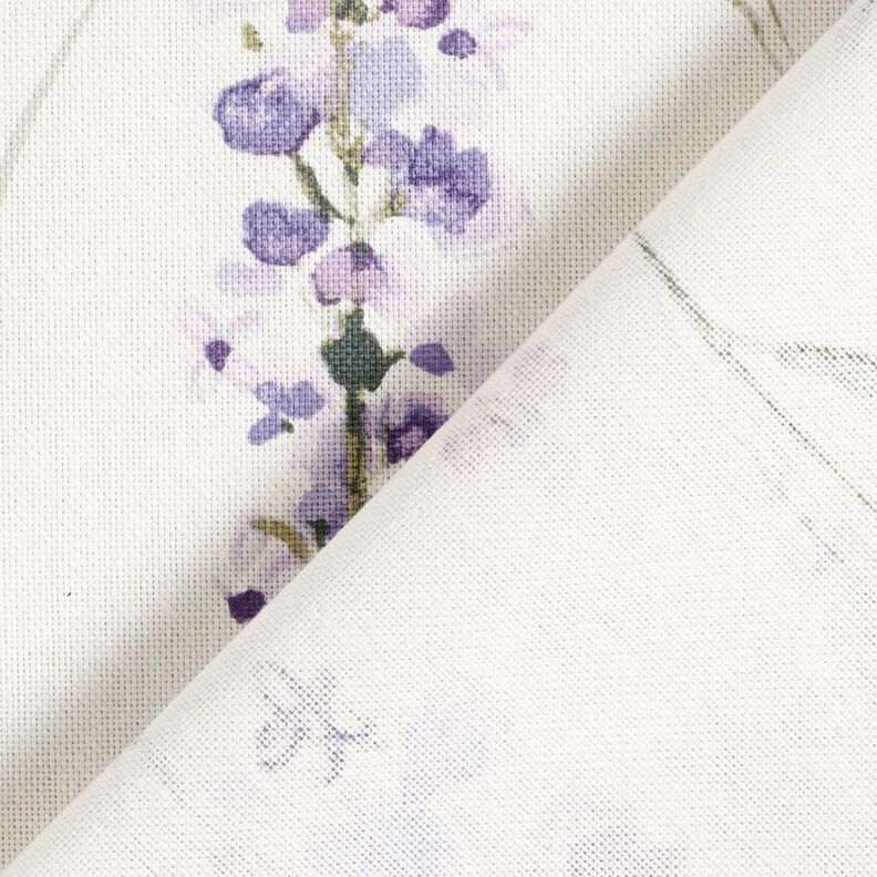Dekostoff Halbpanama Lavender-Feld – elfenbein/flieder,  image number 4