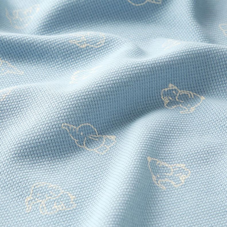 Waffeljersey Baby Elefanten – silberblau, image number 2