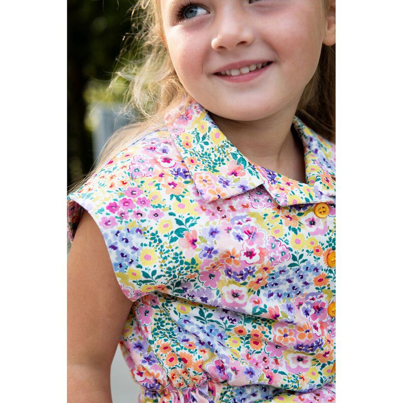 Baumwolljersey Blumenmeer Digitaldruck | Poppy Fabrics – elfenbein/bunt,  image number 5