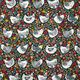Baumwollstoff Cretonne Hühner mit Blumen – dunkelgrün – Muster,  thumbnail number 1