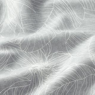 Outdoorstoff Canvas filigrane Blätter – grau, 