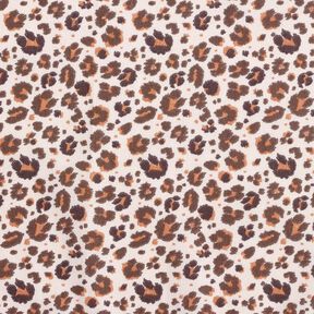 Baumwollstoff Cretonne große Leo-Tupfen – mittelbraun/hellbeige, 
