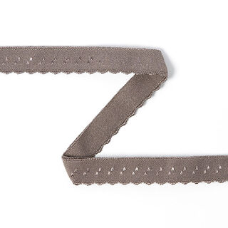 Elastisches Spitzen-Einfassband (Falzgummi) - grau, 