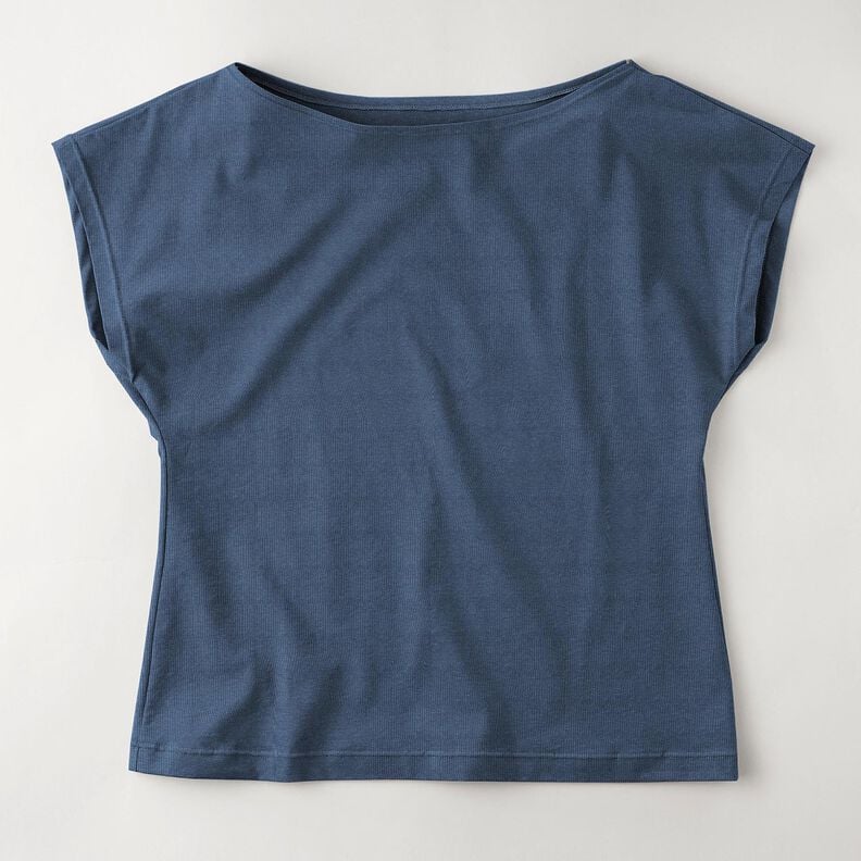 Baumwolljersey Medium Uni – jeansblau, image number 9